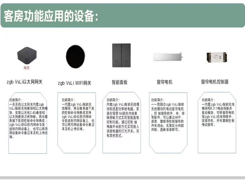客房功能应用的智能设备
